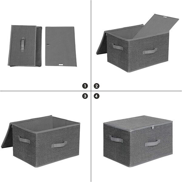 Úložný box Easy, sada 3ks, 30x25x40 cm, šedá
