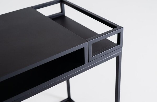 Nordic Design Černý kovový toaletní stolek Glamour 140 x 50 cm