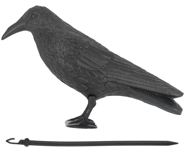 Zahradní figurka z polyethylenu Crow, 21,5 cm, černá