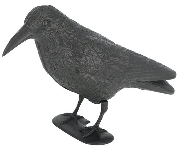 Zahradní figurka z polyethylenu Crow, 21,5 cm, černá