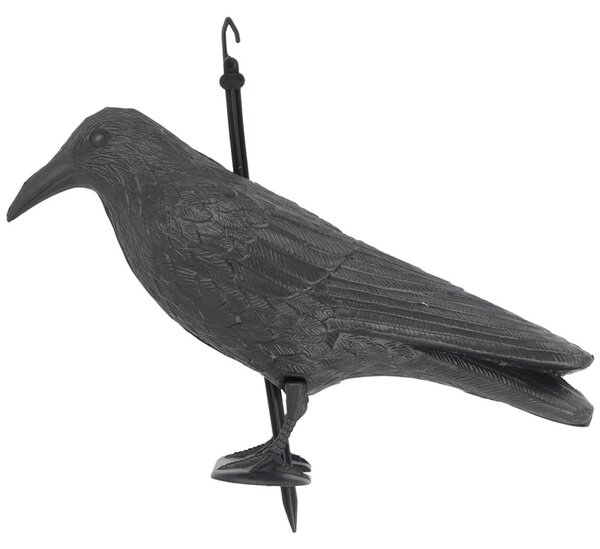 Zahradní figurka z polyethylenu Crow, 21,5 cm, černá