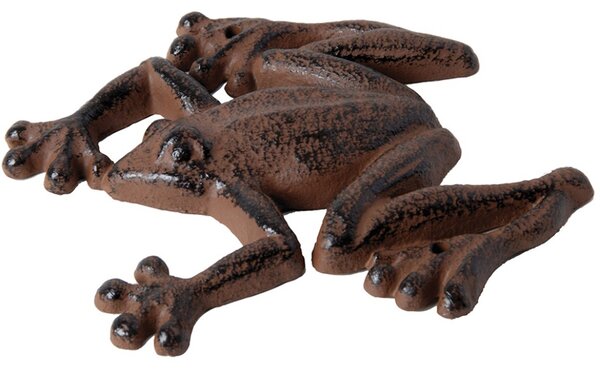 Zahradní litinová figurka Froggo, sada 2ks, 1,5x14,5 cm, hnědá