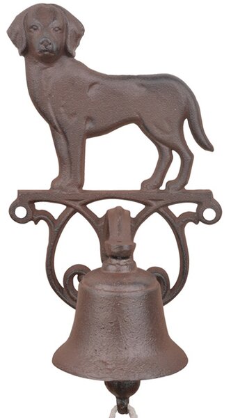 Zahradní zvonek Dog, 25x14 cm, litina, hnědá