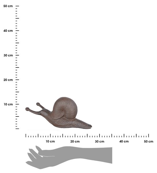 Zahradní litinová figurka Snail, 12,5x32 cm, hnědá