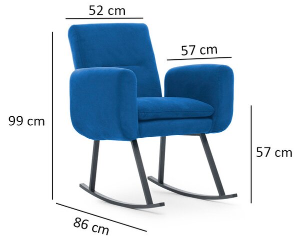 ASIR Houpací křeslo KONO modrá