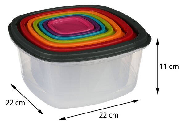 Plastová nádoba na potraviny Rainbow sada 7ks