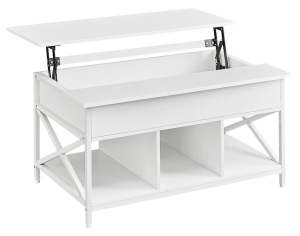 KONFERENČNÍ STOLEK, bílá, kov, kompozitní dřevo, 100/60/48-62 cm Boxxx - Konferenční stolky, Online Only