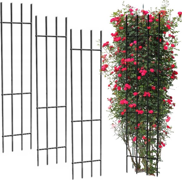 Kovová zahradní pergola, podpěra pro květiny, mříž sada 3ks