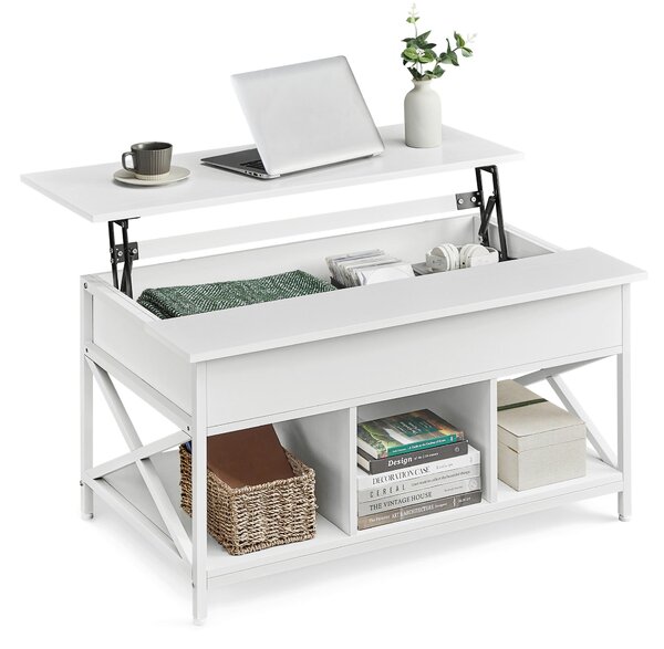 KONFERENČNÍ STOLEK, bílá, kov, kompozitní dřevo, 100/60/48-62 cm Boxxx - Konferenční stolky, Online Only