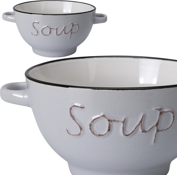 Kameninová miska na polévku Soup 650 ml šedá