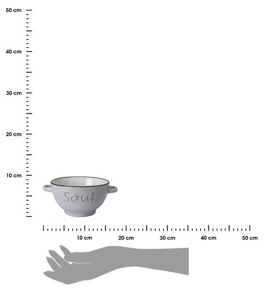 Kameninová miska na polévku Soup 650 ml šedá