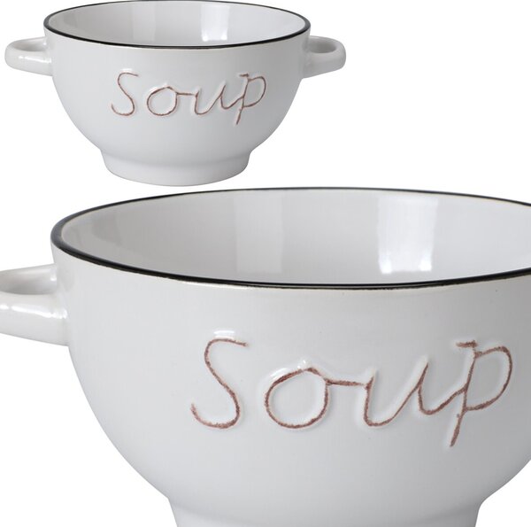 Kameninová miska na polévku Soup 650 ml bílá