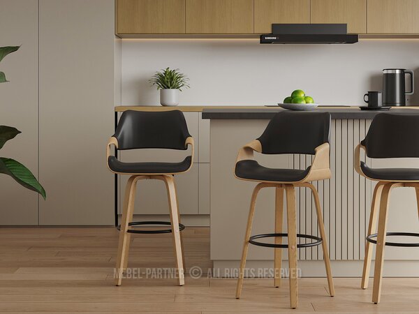 Barová židle Rolenzono H75 (černá). Akce -18%