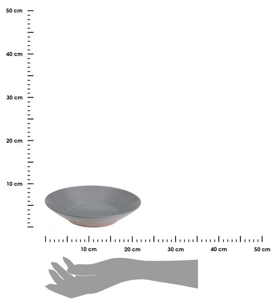 Kameninový hluboký talíř Clay, (fi) 21 cm, šedý