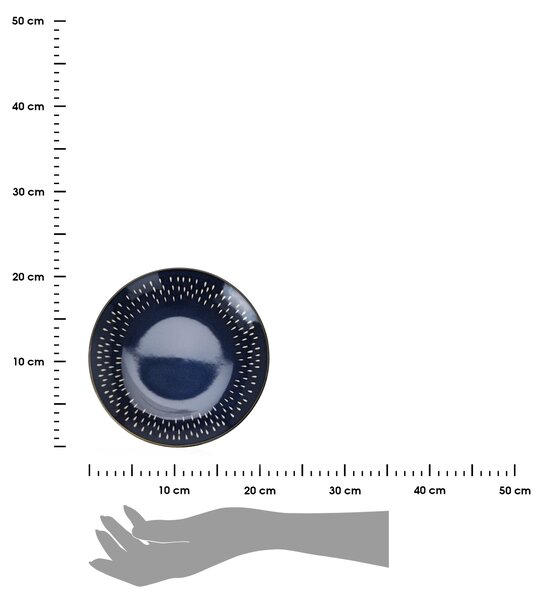 Kameninový talíř Drops, (fi) 21 cm, tmavě modrý