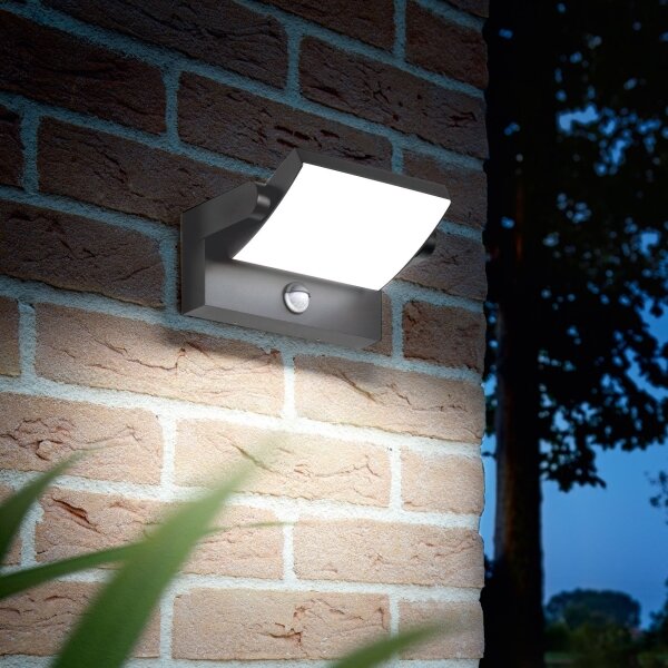 Ideal Lux - LED Venkovní nástěnné svítidlo se senzorem LED/21W/230V antracit