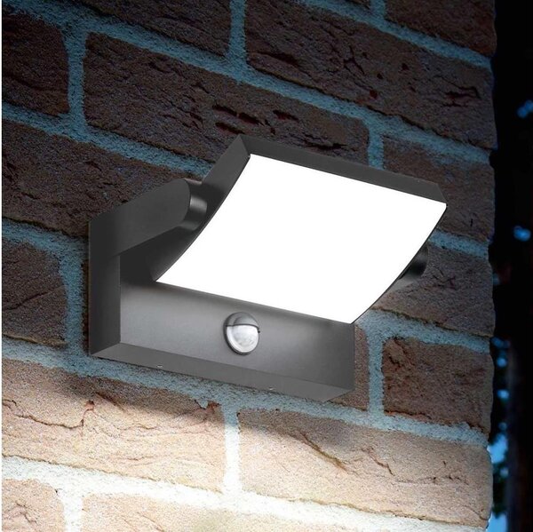 Ideal Lux - LED Venkovní nástěnné svítidlo se senzorem LED/21W/230V antracit