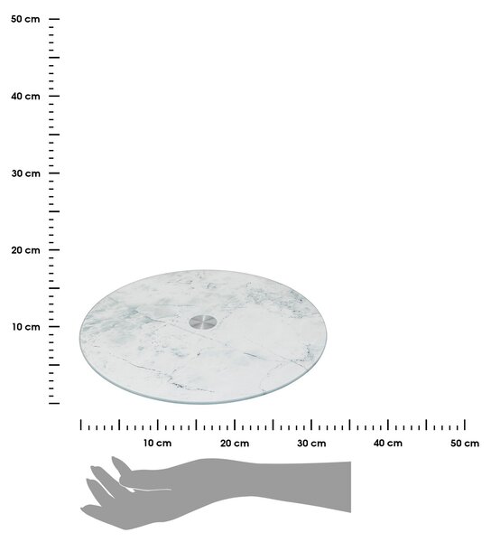 Skleněný otočný servírovací tác White Marble, (fi) 32 cm