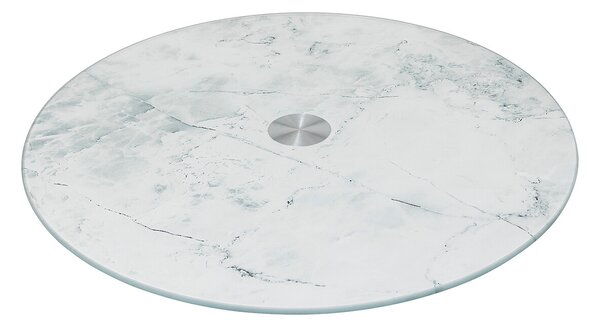 Skleněný otočný servírovací tác White Marble, (fi) 32 cm