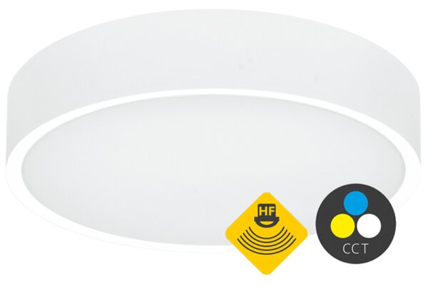 Ecolite LED stropní svítidlo HF pohybový senzor 15W CCT 1650lm IP65 bílá WMAT300/HF-15W/BI