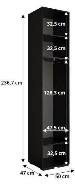 Předsíňová skříň SAVELA 3 - 50 cm, bílá