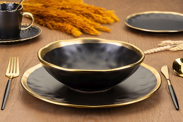 Keramická sada talířů Lissa Black Gold 2ks