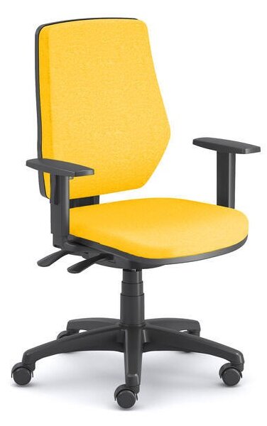 Kancelářská židle LEX celočalouněná s područkami, žlutá