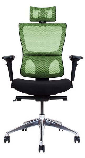 Kancelářská židle X4 s podhlavníkem, zelená