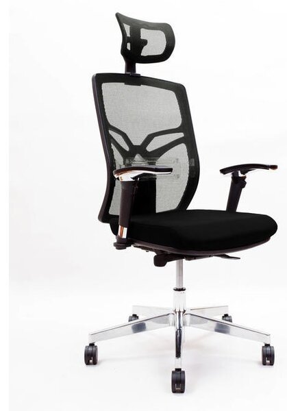 Kancelářská židle X8 s opěrkou hlavy a područkami, šedá