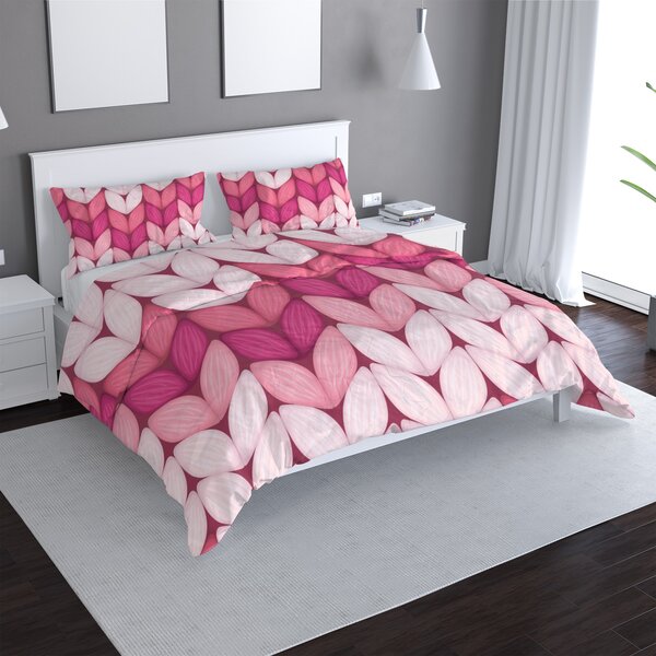 Povlečení SABLIO - Tříbarevné růžové pletení 140x200 / 90x70
