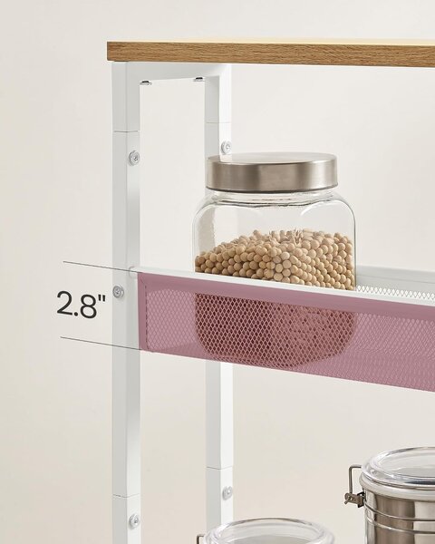 SONGMICS Úzký pojízdný kuchyňský regál Vasagle Compi 41 cm bílý/hnědý