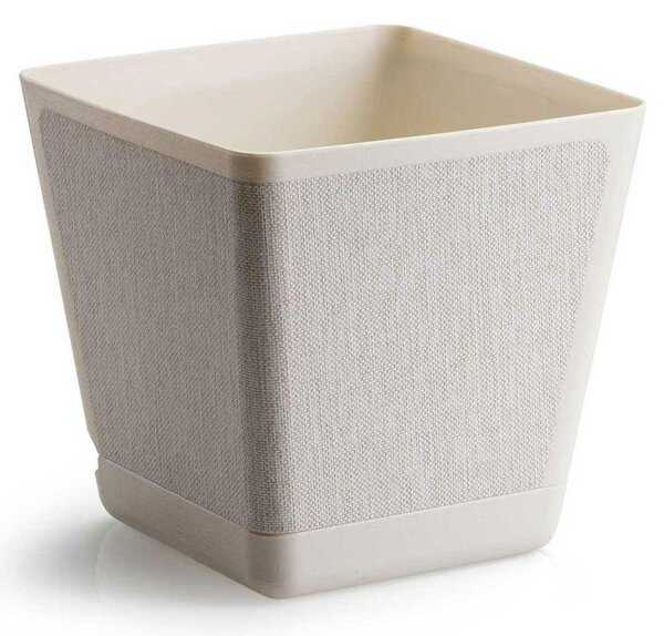 PLASTOVÝ KVĚTINÁČ PILEA TX 30X30 CM KRÉMOVÁ