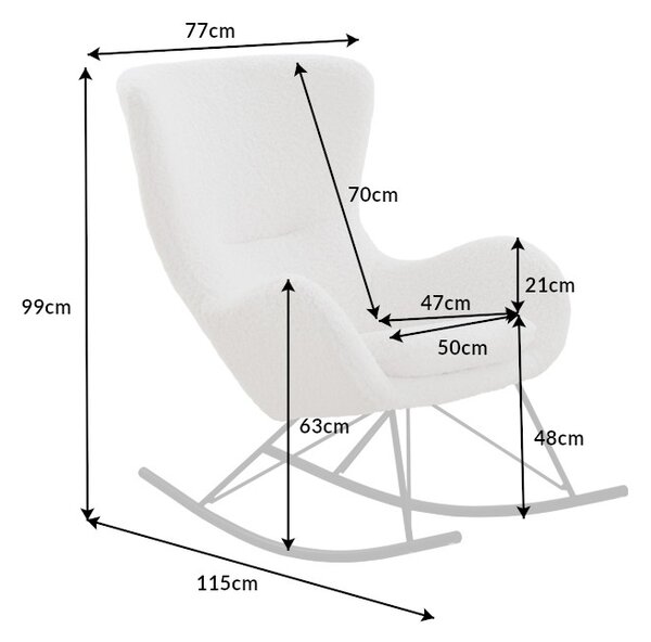 Designové houpací křeslo Sweden bílé