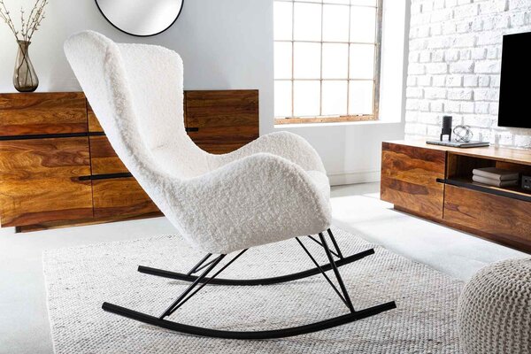 Designové houpací křeslo Sweden bílé