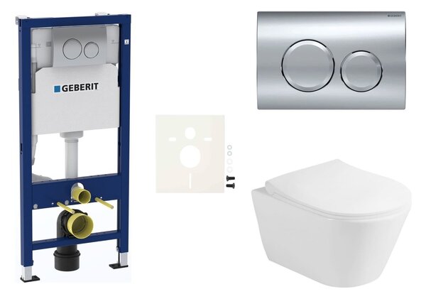 Cenově zvýhodněný závěsný WC set Geberit do lehkých stěn / předstěnová montáž+ WC Glacera Ava SIKOGESAVAD20