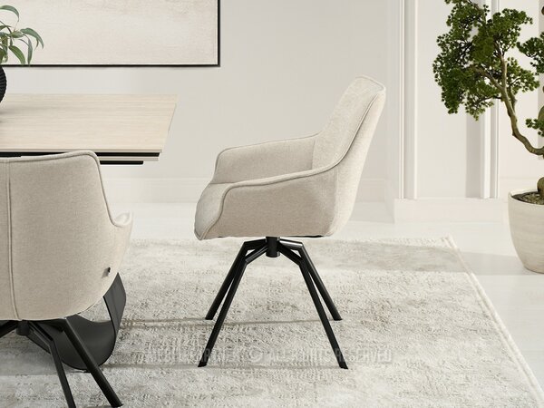 Jídelní židle Lowie (béžová + černá). Akce -10%