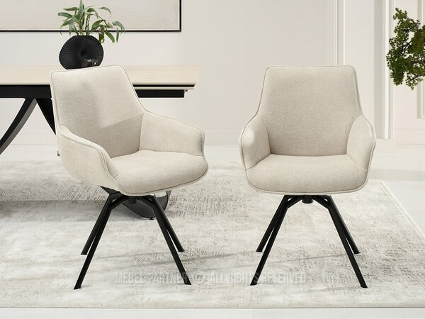 Jídelní židle Lowie (béžová + černá). Akce -10%