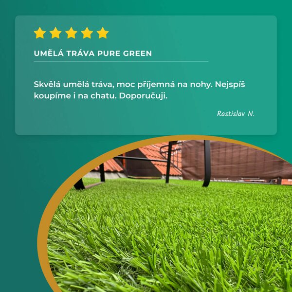 Trade Concept, Umělá tráva Pure Green, na míru, šíře 2m,4m, zelená