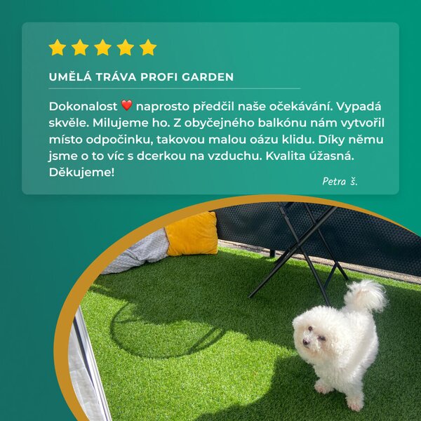 Europe Grass, Umělá tráva Profi Garden, vyříznout kruh, šíře 4m, zelená