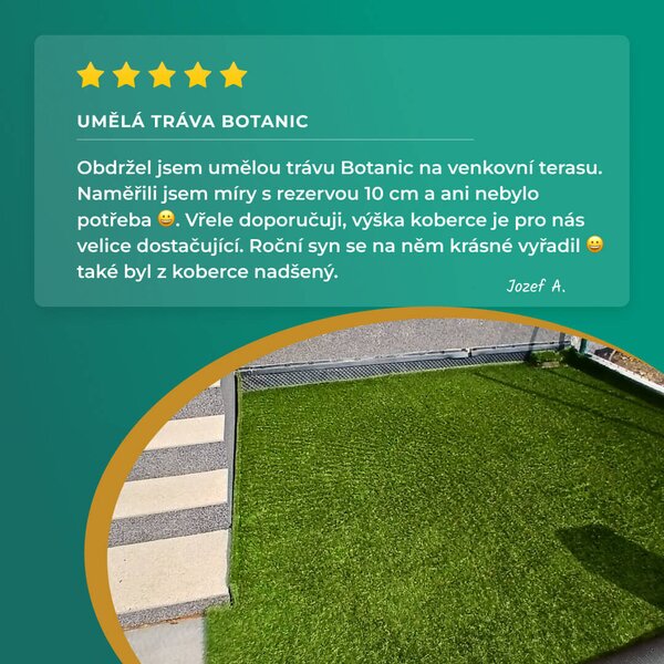 Europe Grass, Umělá tráva Botanic, na míru, šíře 4m, zelená