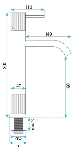 Koupelnová baterie Rea Lungo Stripe Brush Nickel