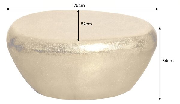 Konferenční stolek STONE 75cm kladívkový efekt zlatý