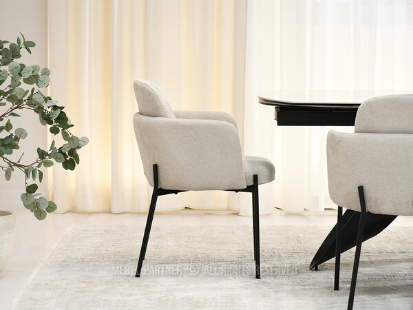 Jídelní židle Oficina (béžová + černá). Akce -10%