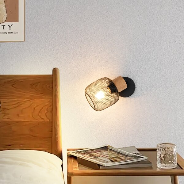 Brilagi - Nástěnné bodové svítidlo BASKLITE 1xE27/15W/230V dřevo/černá