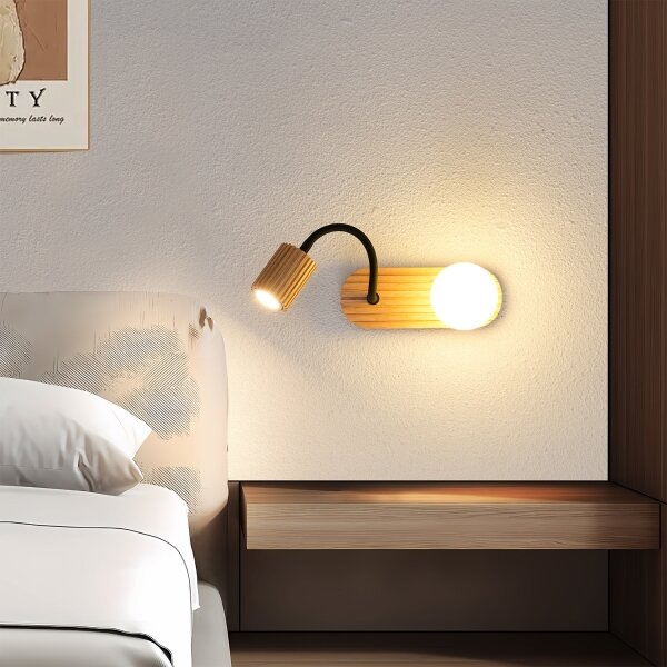 Brilagi - Nástěnná lampa MODERN WOOD 1xG9/5W/230V + 1xGU10/8W dřevo