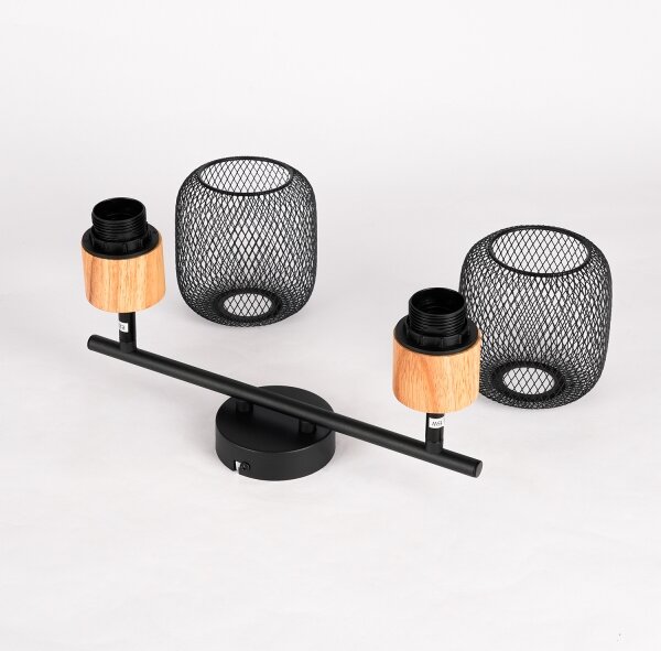 Brilagi - Bodové svítidlo BASKLITE 2xE27/15W/230V dřevo/černá