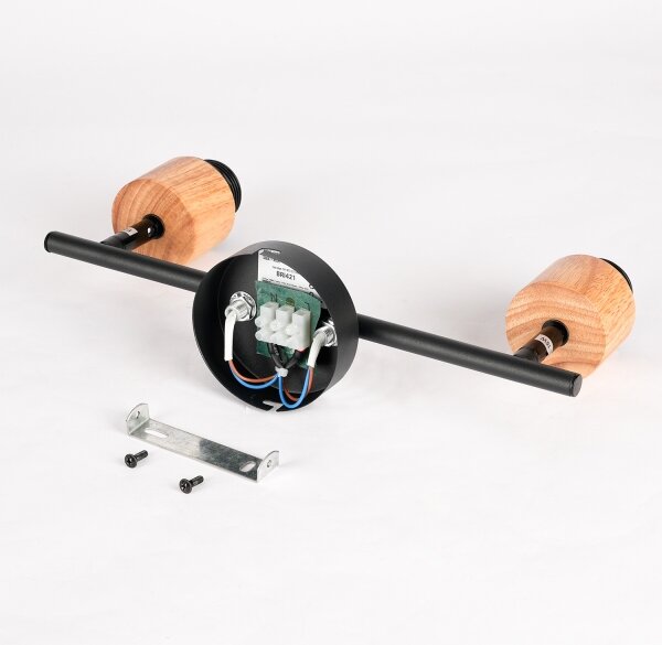 Brilagi - Bodové svítidlo BASKLITE 2xE27/15W/230V dřevo/černá