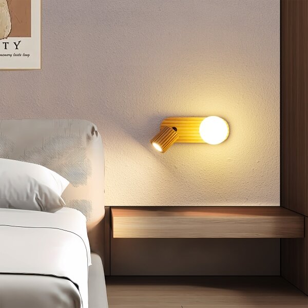 Brilagi - Nástěnné bod. svítidlo MODERN WOOD 1xG9/5W/230V+1xGU10/8W dřevo