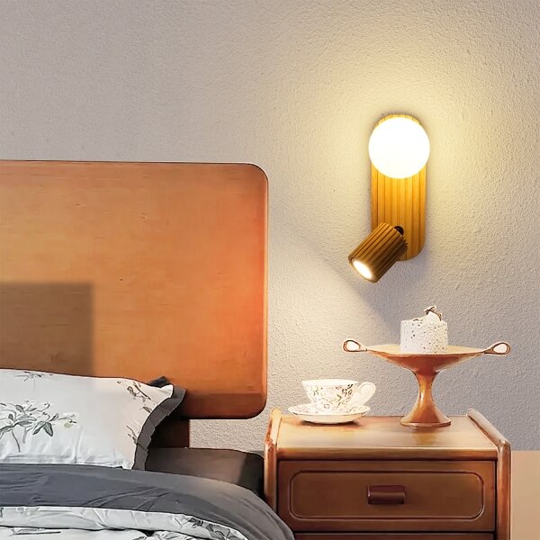 Brilagi - Nástěnné bod. svítidlo MODERN WOOD 1xG9/5W/230V+1xGU10/8W dřevo