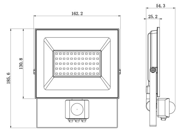 LED reflektor 50W s pohybovým a soumrakovým senzorem - 4500 lm, 4000K